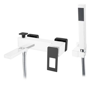 Смеситель для ванны Boheme Q хром/чёрный 143-CRB